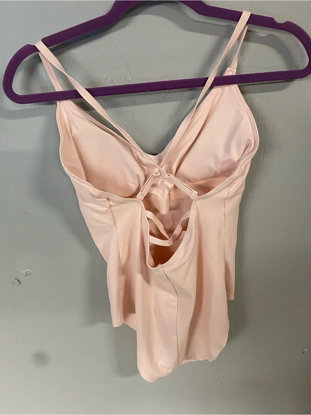 Athleta Light Pink V-Neck Ruched Bodysuit